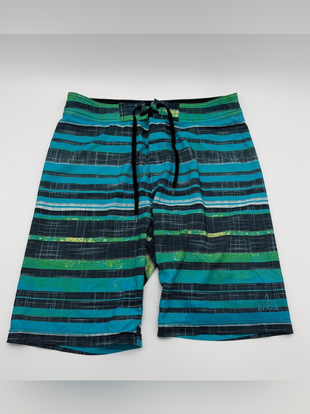 Prana Black Fabric Panel with Teal Stitching
